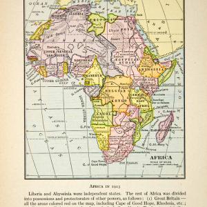 1918 Print Map Africa Robinson Territory Britain France Germany Sahara XECA1 Discount Online