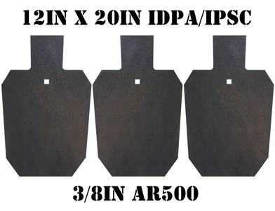 Magnum Target 2/3 Scale 12"x20" IDPA 3/8" AR500 Gong Shooting Target - 3pc Rifle Target - G12X203SAR500 Cheap Free Shipping