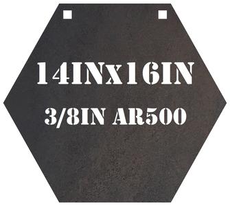 Magnum Target 14"x16" 3/8"AR500 Hexagon Gong/Hanger Shooting Target - Pistol & Rifle Target - 1pc. Steel Target Set (GHEX14x161AR500) Classic Cheap Pice