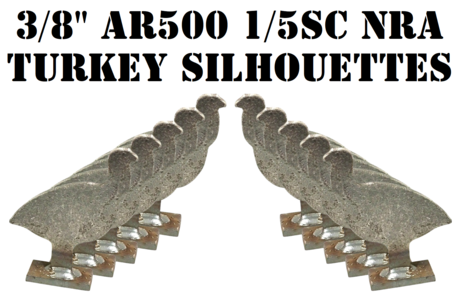 10pc 1/5sc. NRA/IHMSA 3/8" AR500 Turkey Silhouettes - .22LR/High Powered Pistol & Rifle Animal Knock-down Hardened Steel Targets (KTRKY10NPAR500) Cheap Sale 2025