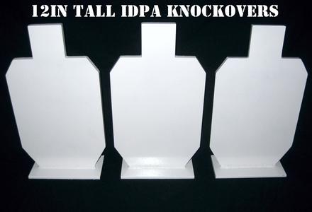 Magnum Target 12in. tall IDPA Knock-overs - 3/8in. PISTOL ONLY Targets - 3pc. Mild Steel Target Set - KIDPA123W For Sale For Sale