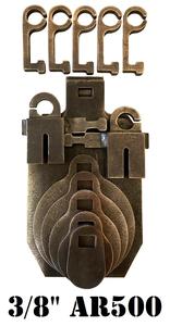 3/8" AR500 Interlocking Know Your Limits KYL 2" 3" 4" 5" 6" & 7"x12" IDPA/IPSC Steel Shooting Targets w/ Hooks for 1" Pipe or 3/4" EMT Conduit Best Place Online