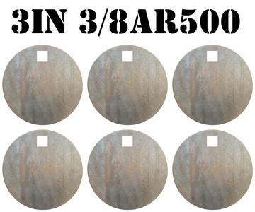 Magnum Target 3" x 3/8" AR500 NRA Gong/Hanger Steel Shooting Target - Pistol & Rifle Plate 6pc Set (H36AR500) Buy Cheap Outlet