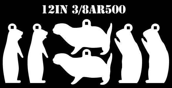 12" Steel Shooting Targets - 3/8" AR500 Prairie Dog Animal Silhouette - 6pc (PD126WAR500) Outlet New Styles