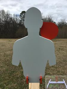Magnum Target 3/8 AR500 12x21 Combatant Hostage Reactive IDPA Steel Shooting Target w/ 2x4 Stand (CSHT12x21SM2x4-KIT) Amazing Pice