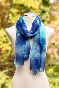 Ice Blue Tie Dye Scarf Sale Low Pice Fee Shipping