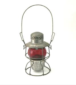 ADLAKE 400 Kero Railroad Lantern with Short Red Globe, Adams and Westlake Co Outlet View