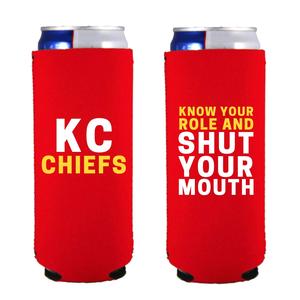 Chiefs "Shut Your Mouth" Slim Can Cooler Clearance 2025 Unisex