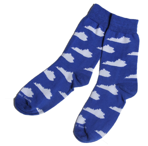 Blue and White KY Socks Free Shipping Very Cheap