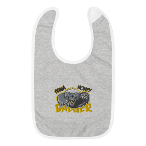 Team Honey Badger Embroidered Baby Bib Buy Cheap Free Shipping
