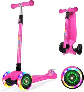 BELEEV A5 Deluxe Scooter for Kids Age 3-12, 3 Wheel Scooter for Toddlers Girls Boys, Kick Scooter with 4 Adjustable Height, Lean to Steer, Light up Wheels, Extra-Wide Deck, Push Scooter for Children For Cheap Online