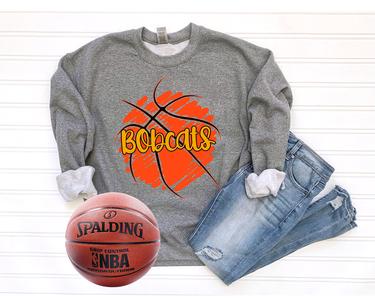 Bobcats Scribble basketball DTF For Cheap