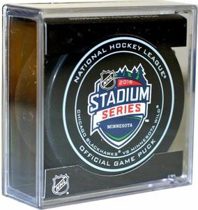 2016 STADIUM SERIES Chicago Blackhawks vs Minnesota Wild MINNESOTA NHL Team Sher-Wood Official Ice Hockey Game Puck IN CUBE Cheap Sale Comfortable