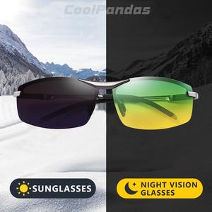 CoolPandas 2022 Pochromic Sunglasses Men Day Night-Vision Polarized Chameleon Glasses Driving UV400 Sun Glasses Oculos De Sol Cheap Pice Cost