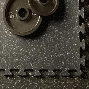 Classico Heavy Duty Rubber Gym Tiles - 12mm Interlocking Mats, Shock Absorption, Joint Protection, 1m x 1m, Red-Fleck Design, Gym Equipment Protection How Much