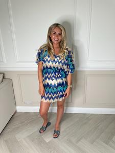 Blue Pattern Beach Poncho Best Wholesale Sale Online