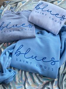 Cursive Blues Crewnecks Cheap Supply