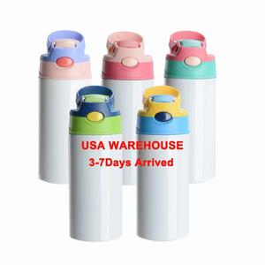 25pack USA Warehouse bulk 12oz Straight Sublimation Kids Flip Top Tumblers Kids Water Bottle 2025 New For Sale
