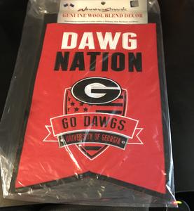 UGA 15"x 21" DAWG NATION embroidered wool wall banner, single sided Cheap Sale Excellent