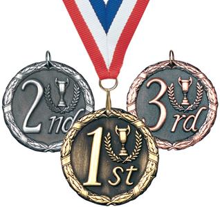 2" XR Series Place Medals on 7/8" Neck Ribbons | 1st 2nd 3rd Free Shipping Manchester