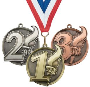 2-1/4" Mega Series Place Medals on 7/8" Neck Ribbons | 1st 2nd 3rd Buy Cheap Factory Outlet