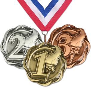 3" Fusion Place Medals on 1-1/2" Wide Neck Ribbons | 1st 2nd 3rd How Much Cheap Online