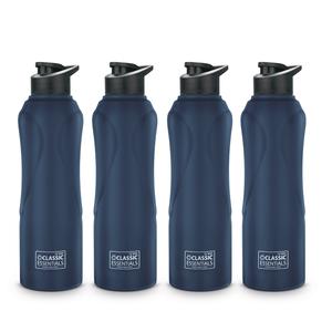 Stainless Steel Curbb Matt Finish Sipper Bottle For Fridge, School, Home, Office, Travel, Capacity -1000ml, Navy Blue, (Pack of 4) Cheap Sale Comfortable