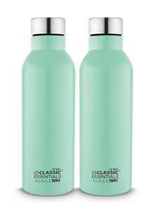 Stainless Steel Capsule Matt Finish, Water Bottle For Fridge, School, Home, Office, Travel, Capacity -1000ml, Color: Marine Green, (Pack of 2) Clearance Low Pice Fee Shipping