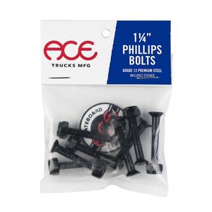 Ace Skateboard Truck Bolts - Phillips Black 1 1/4" (8 Pack) Sale Low Pice Fee Shipping