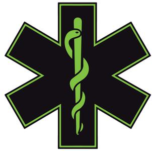 BLACK & GREEN STAR OF LIFE REFLECTIVE HELMET DECAL Buy Cheap Cheapest