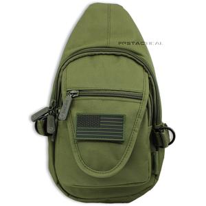 East West USA Olive Drab Green Tactical Military Sling Backpack w Removable USA Flag Patch Grey Outlet Store Online