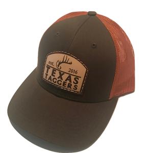 EST. Texas Taggers Leather Patch Trucker (Dark Loaden/Jaffa Orange) Order Online