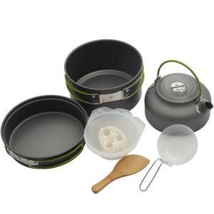 2-3 People Portable Outdoor Cooking Set Pot Bowl Teapot Coffee Kettle Set Cookware Tableware Camping Picnic Hiking Utensils Cheap Amazon