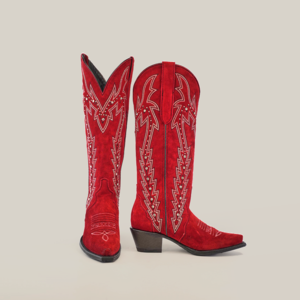 Amara Red Suade - Tall Shaft - Snip Toe Official Site Sale Online