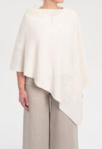 Poncho i lin/bomull strikk - hvit Cheap Sale Inexpensive