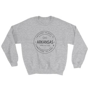 Arkansas - Crewneck Sweatshirt - Latitude & Longitude Clearance Cheap Real