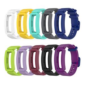 (10-Pack) Tencloud Replacement Straps Compatible with Fitbit Ace 2 Strap, Soft Silicone Flexible Wristbands Arm Band for Inspire 2/Inspire HR/Inspire/Ace 2 Activity Tracker (10 Colours-B) Cheap Manchester Great Sale