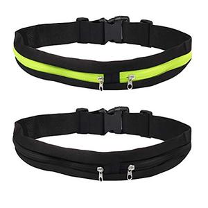 2 Pack Running Belt, Adjustable Big Pocket Running Bag Elastic Strap Waist Pack with 2 Expandable Pockets Fits Mobile Phone Key Clip for Exercise,Hiking,Cycling& Walking Browse