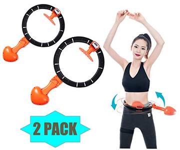 2 Packs Non Dropping Smart Hula Hoop, Weighted Hula Hoop with Intelligent Counting Adjustable Hoola Hoops 360Rotating Hot Tumblr Online
