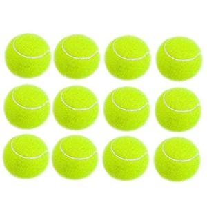 12 Pack Tennis Balls, Sport Play Cricket Dog Toy Ball Training for Adults Children Exercise with Mesh Carrying Bag, Sturdy & Durable Tennis Balls Yellow With Paypal Free Shipping