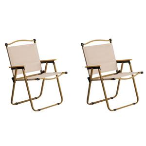 2 Pack Folding Camping Chair, Lightweight & Portable Outdoor Beach Chairs Armchairs for Backyard Festivals Fishing Picnic Hiking, Khaki Cheap Pick A Best