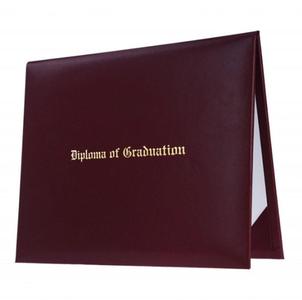 Maroon Imprinted Graduation Diploma Cover - College & High School Diploma Covers Manchester