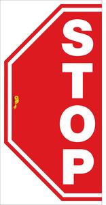 16 Inch - Stop Half Hectagon - Mighty Line Floor Sign - Industrial Strength Free Shipping Very Cheap