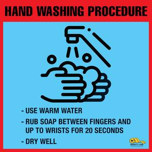 16" Hand Washing Instructions Floor Sign Really Cheap
