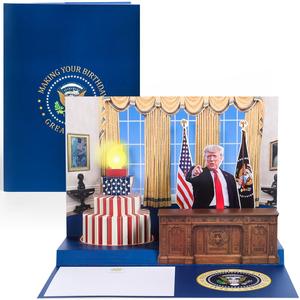 Laughalot Talking Trump Pop Up 3D Birthday card with Donald Trump Real Voice with Light & Sound Says Happy Birthday to Make Your Birthday Great Donald Trump Interactive Card Gift for Men and Women Cheap Very Cheap