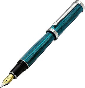 Architect Lacquered Brass Fountain Pen (Fine Nib) - Azure Blue Cheap Pice Wholesale