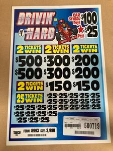 Y - Instant Pull Tab Tickets - 3990 Count - Drivin Hard Cost Online
