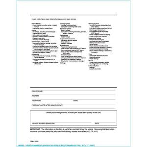 PEEL n SEAL 1-Part Buyers Guide - Backer Printing Only Looking For For Sale