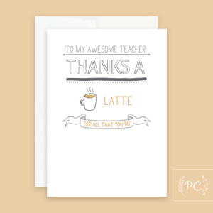 Teacher Thanks A Latte Card - Prairie Chick Prints Cheap Sale Pay With Visa