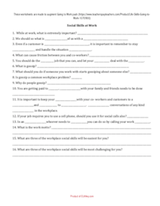 Life Skills: Going to Work Worksheets Original Cheap Pice